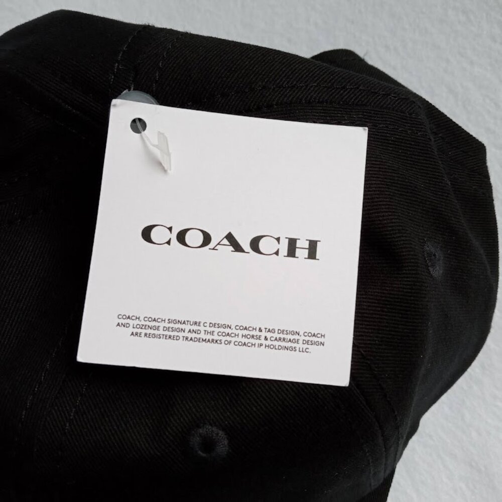 Coach Black Embroidered Logo Baseball Hat
